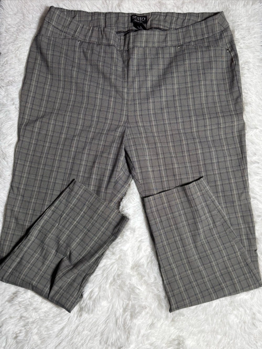 Soho Gray Plaid Dress Pants